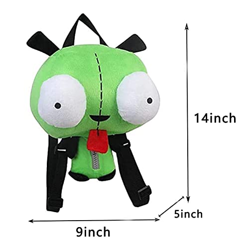 Haisijing Plush Toys New Alien 3D Eyes Robot Gir Cute Stuffed Plush Backpack Green Bag Xmas Gift 14 inches