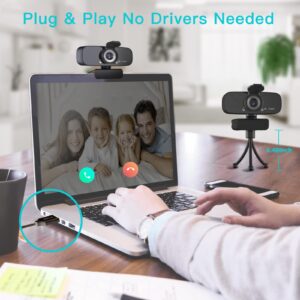 Argmao 1080P HD Webcam with Microphone for Desktop, USB Computer Camera with Web Cam Cover&Web Camera Stand, 110-degree Wide Angle Streaming Webcam for PC Zoom/Video Calling/Gaming/Laptop/Conferencing