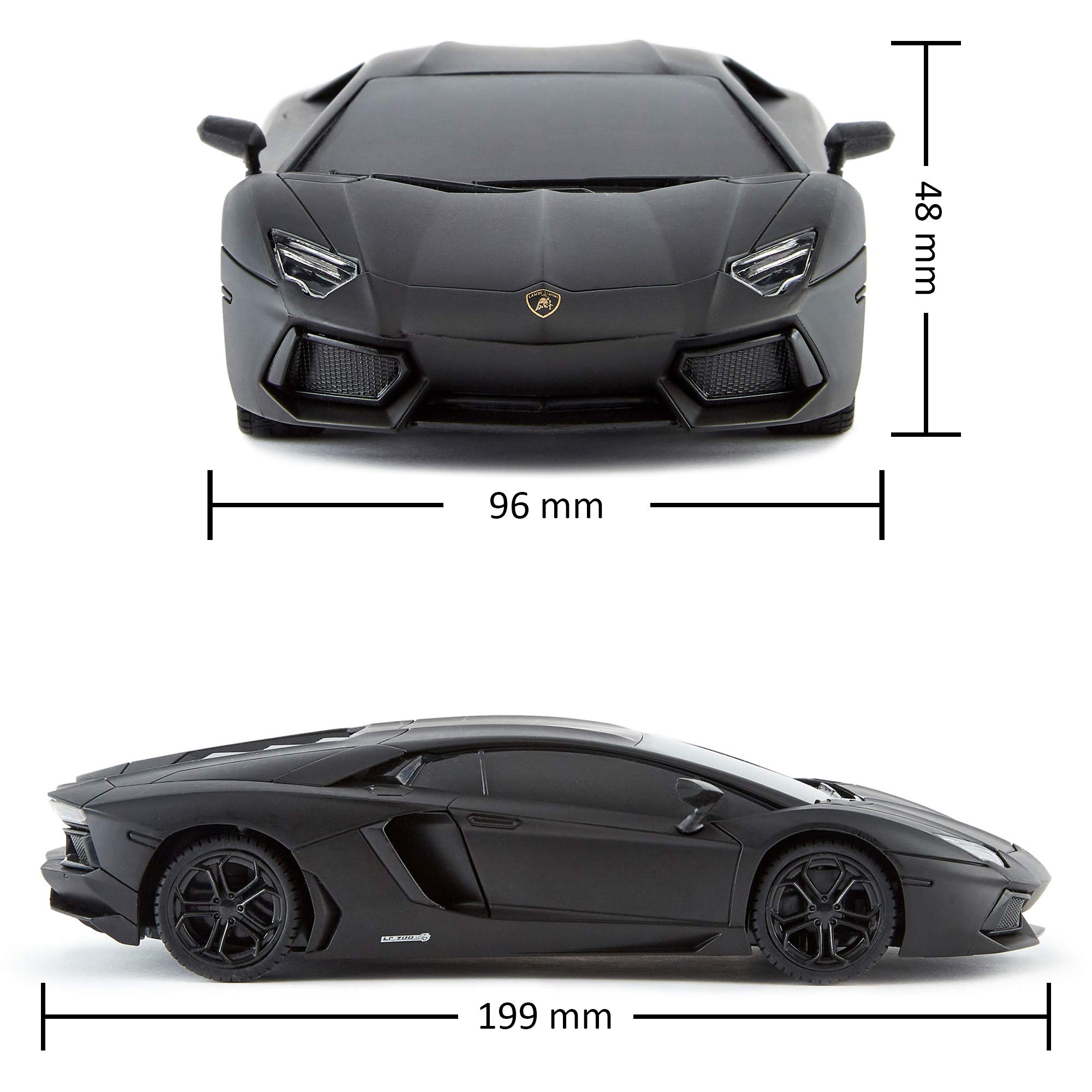 CMJ RC Cars Lamborghini LP700-4 Remote Control RC Car Officially Licensed 1:24 Scale Working Lights 2.4Ghz. Great Kids Play Toy Auto (Black)