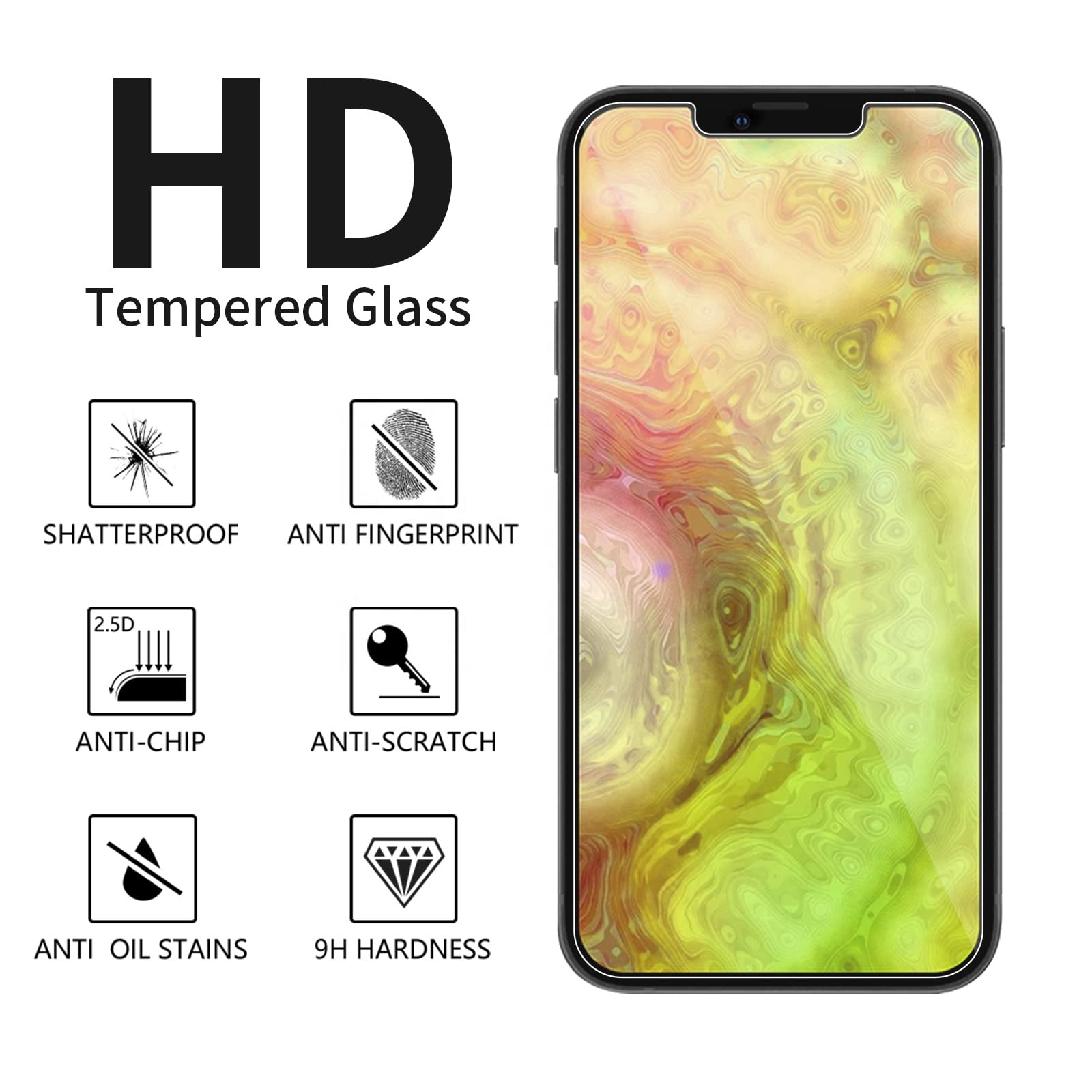 navor [3+3 PACK] 3 Pack Screen Protector & 3 Pack Camera Lens Protector Compatible with iPhone 13 Pro Max [6.7 inch] Tempered Glass, Bubble Free, Easy Installation, Sensitive Touch, Case Friendly