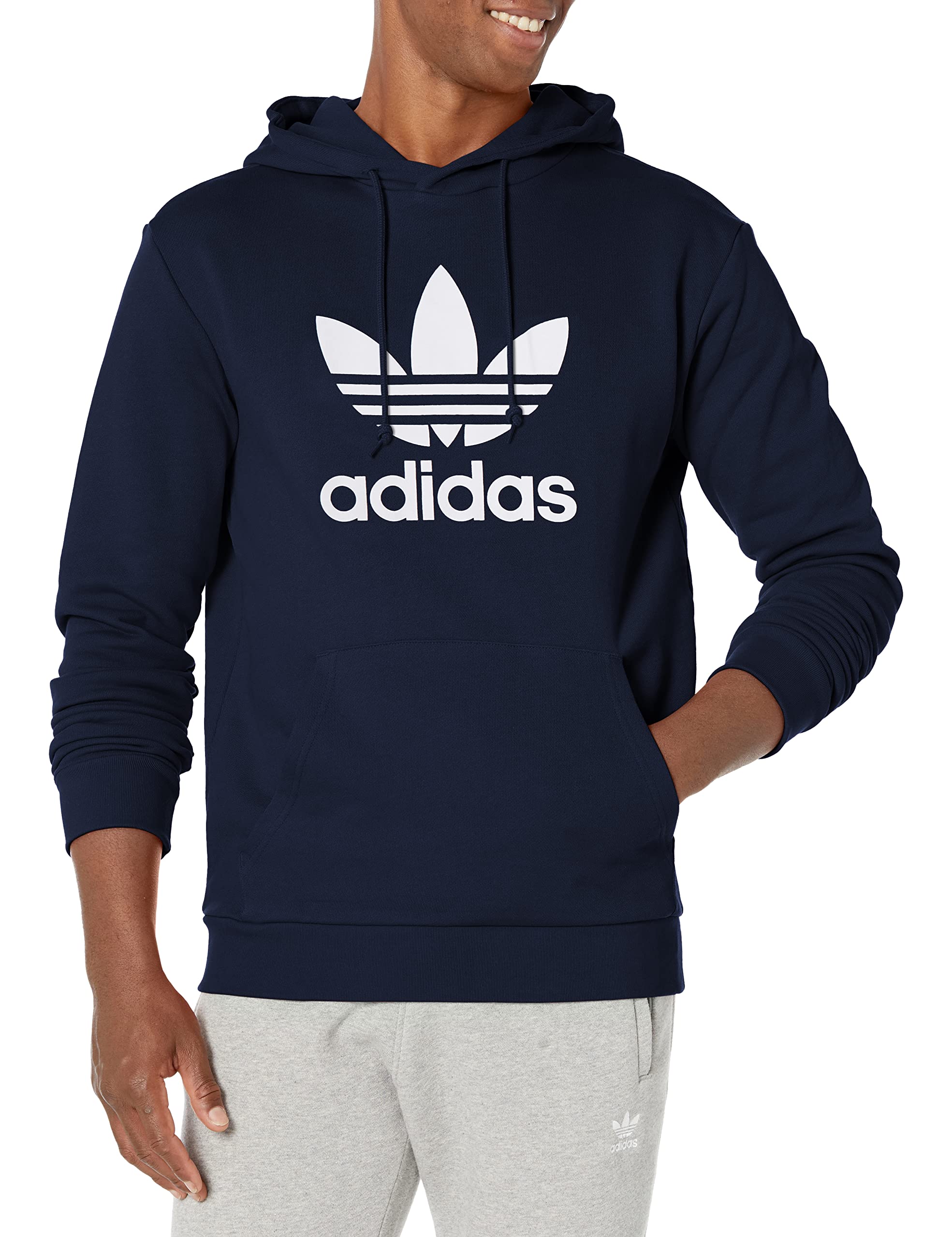 adidas Originals Men's Adicolor Classics Trefoil Hoodie-Discontinued, Night Indigo, Small