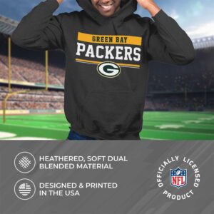 Team Fan Apparel NFL Adult Gameday Charcoal Hooded Sweatshirt - Cotton & Polyester - Stay Warm & Represent Your Team in Style (Green Bay Packers - Charcoal, Adult XX-Large)