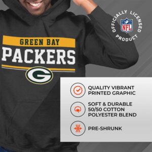 Team Fan Apparel NFL Adult Gameday Charcoal Hooded Sweatshirt - Cotton & Polyester - Stay Warm & Represent Your Team in Style (Green Bay Packers - Charcoal, Adult XX-Large)