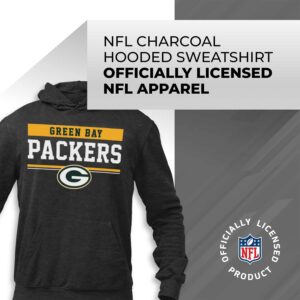 Team Fan Apparel NFL Adult Gameday Charcoal Hooded Sweatshirt - Cotton & Polyester - Stay Warm & Represent Your Team in Style (Green Bay Packers - Charcoal, Adult XX-Large)