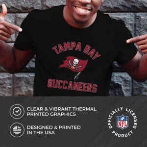 Team Fan Apparel NFL Adult Gameday T-Shirt - Cotton Blend - Tagless - Semi-Fitted - Unleash Your Team Spirit During Game Day (Tampa Bay Buccaneers - Black, Adult Large)