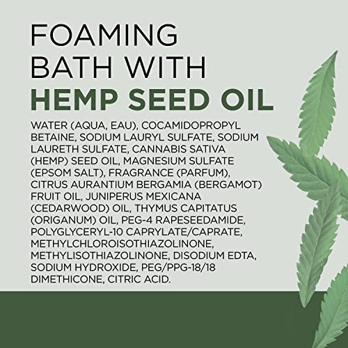 Dr Teal's Foaming Bath with Pure Epsom Salt, Cannabis Sativa Hemp Seed Oil, 34 fl oz (Pack of 4) (Packaging May Vary)