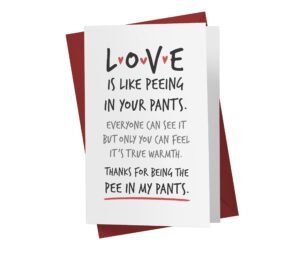 karto sweet funny birthday card for him her, large 5.5 x 8.5 birthday card for husband wife girlfriend boyfriend - p love