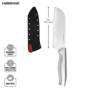 Farberware Edgekeeper Self-Sharpening Santoku Knife, 5-Inch, Stainless