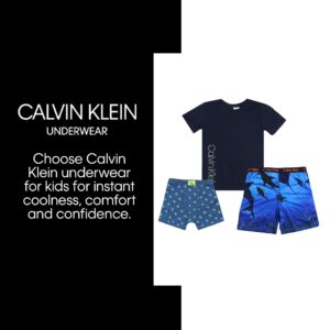 Calvin Klein Boys' Little 2 Piece Sleepwear Top and Bottom Pajama Set, Calvin Camo, Large