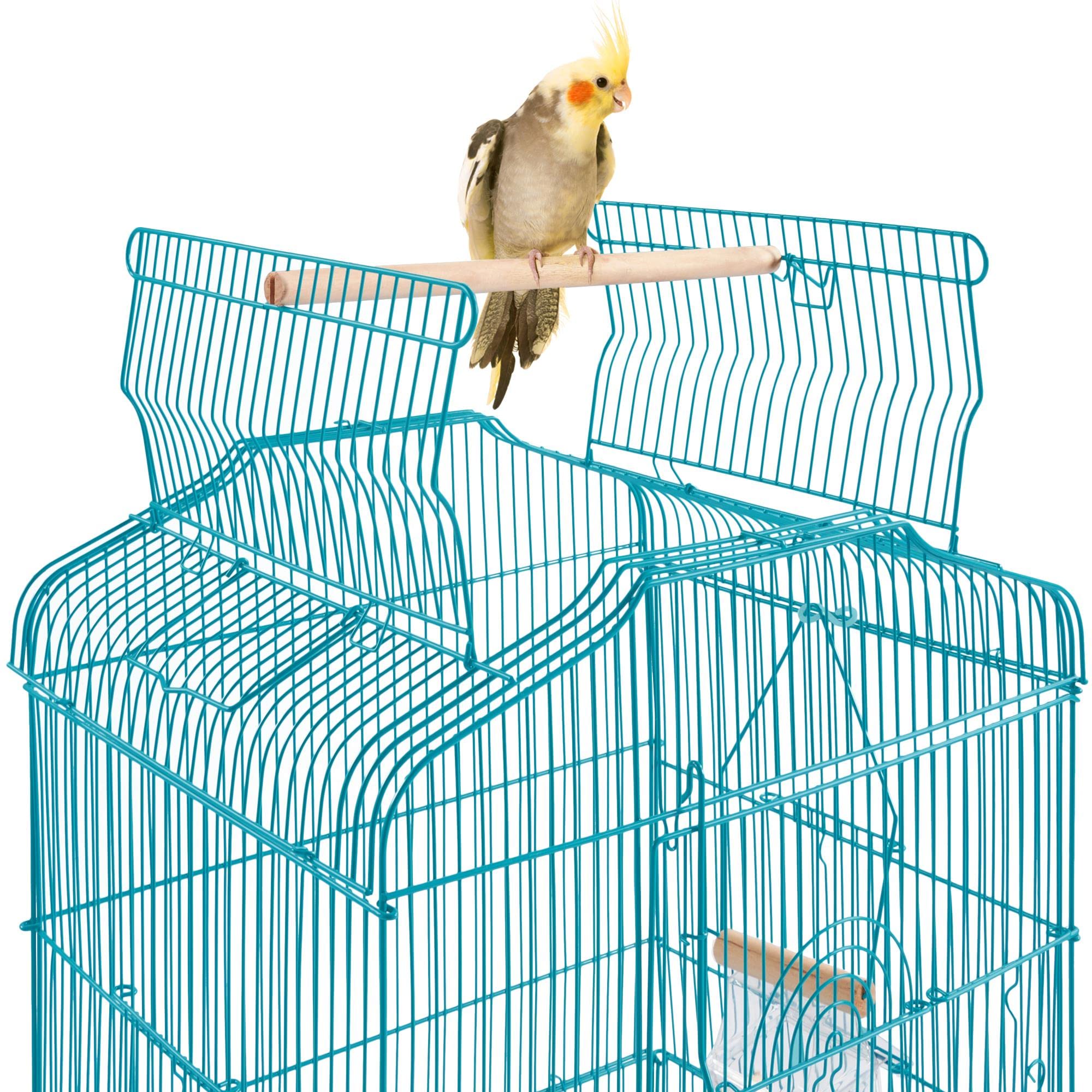 Topeakmart Open Play Top Bird Cage Large Parakeet Parrot Cage w/Detachable Stand for Budgies Finches Canaries Lovebirds, 64inch