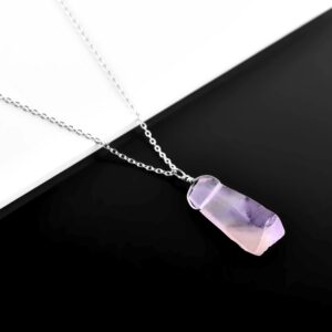 Natural Raw Ametrine Gemstone Pendant Necklace - 925 Sterling Silver - Rough Stones - Chakra Crystals - Birthday - Handmade Jewelry - Minimalist - Wedding - Gift for Mom Women -16+2in - Odrillion Gems