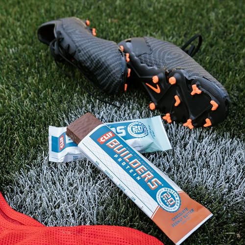 CLIF Builders + Caffeine - Chocolate Chip Cookie Dough Flavor - Protein Bars - Gluten-Free - Non-GMO - Low Glycemic - 20g Protein - 2.4 oz. (12 Count)