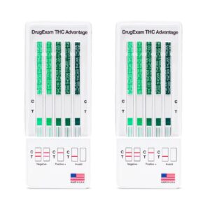 2 Pack - DrugExam THC Advantage Made in USA Multi Level Marijuana Home Urine Test Kit. Highly Sensitive THC 5 Level Drug Test Kit. Detects at 20 ng/mL, 50 ng/mL, 100 ng/mL, 200 ng/mL and 300 ng/mL (2)