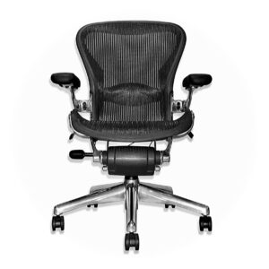 herman miller aeron chair size b fully loaded | lumbar support | forward and rear tilt | polished aluminium | renewed