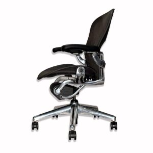 Herman Miller Aeron Chair Size B Fully Loaded | Lumbar Support | Forward and Rear TIlt | Polished Aluminium | Renewed