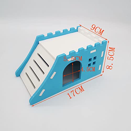 Yirtree Chinchilla Hut Easy Cleaning Stable Structure Mouse Nest House Toy Small Animal Supplies Blue