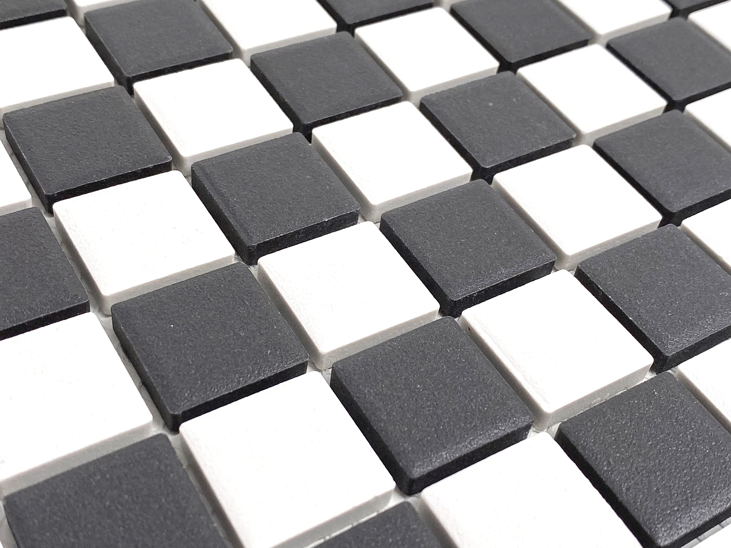 TDPW-UGBW1X1-400 Black Greyish Charcoal & White Checkered Unglazed Porcelain 7/8 Inch Square Mosaic Tile for Bathroom Floors, Walls, Kitchen Backsplash and Pool (Not Peel and Stick) - Box of 5 Sheets