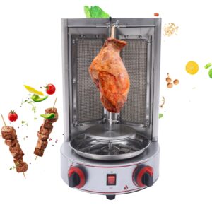 3000W Shawarma Meat Grill Machine Doner Kebab Griddle Rotisserie Vertical Broiler, Steel Roasters Barbecue, Liquefied Propane Gas Gyro Grill for Commercial and Home Kitchen