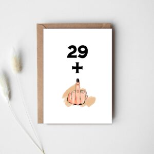 LillaGifts Funny 30Th Birthday Card - 29+1 Women Or Men - Sweet 30 Years Old Birthday Gift - Gift Perfect For Husband Wife Brother Sister, 5 x 7 inches