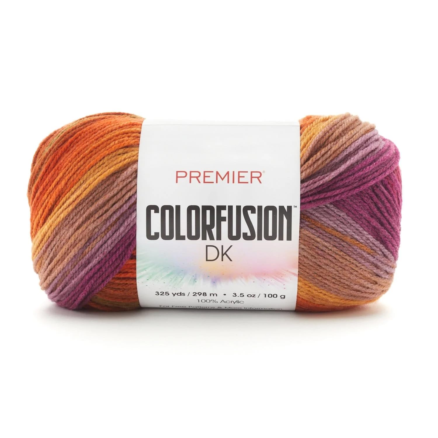 Premier Yarns Colorfusion DK Weight Yarn, Acrylic Yarn with Colorful Self-Striping Hues, Machine-Washable, Autumn Sky, 3.5 oz, 325 Yards