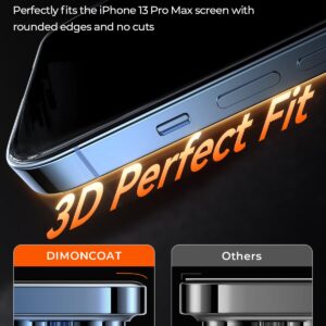 DIMONCOAT 4-PACK for iPhone 13 Pro Max/14 Plus Screen Protector [Auto Alignment Kit] Tempered Glass [10X Military Protection] Compatible 13Promax/14Plus 6.7" HD Diamonds Hard Film, Case Friendly