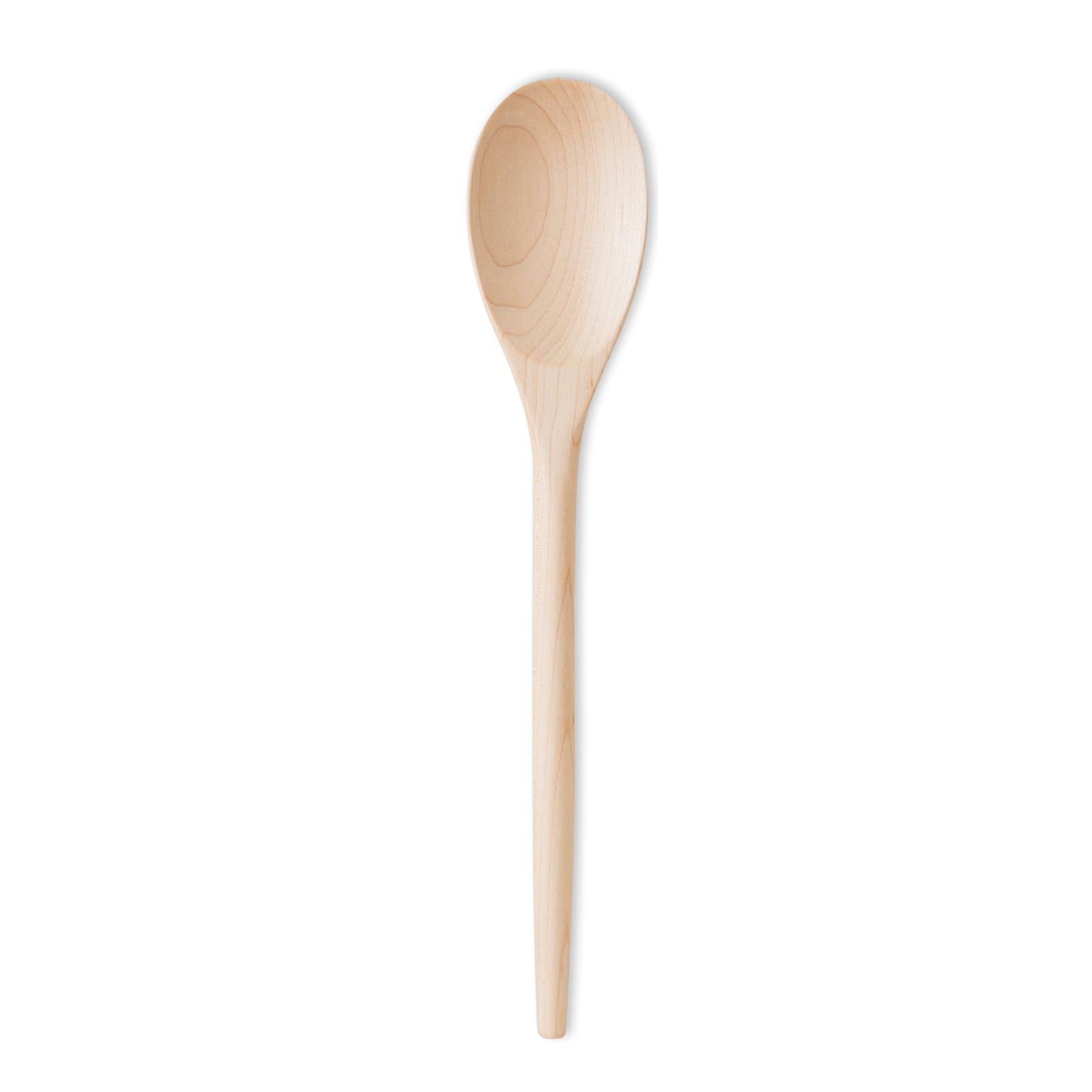 Wooden Spoon for Cooking, 14 Inch Maple Wood Cooking Spoons for Nonstick Cookware, Durable Wooden Salad Mixing Spoon, Soup Stirring, Kitchen Serving Utensils with Long Comfortable Handle Smooth Finish