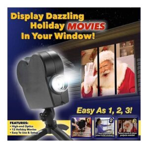 UOOD Christmas Halloween Window Projector Light,12 Movies Festival LED Projection Decoration Spotlight for Home Outdoor Party Turns Your Windows into Movie Screens The Best Gift for Children at Christ