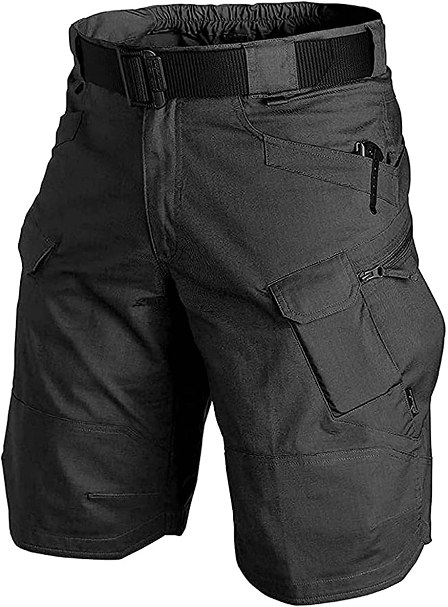 URBEST Tactical Shorts for Men Waterproof Breathable Quick Dry Hiking Fishing Cargo Shorts with Multi Pockets(NO Belt)