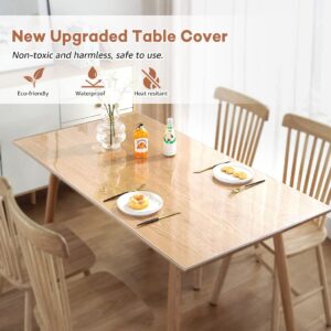 RostiKong 20 x 60 Inch Clear Plastic Dining Room Table Protector PVC Tablecloth Office Desk Blotter Pad Mat Table Top Protection Cover for 5ft Wooden Furniture Coffee End Side Dinner Bar Kitchen Table