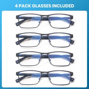 FelixAim Reading Glasses for Men, Blue Light Blocking Metal Readers Men, Lightweight Full Frame Eyeglasses with Spring Hinge