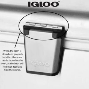 Igloo Cooler Heavy-Duty Stainless Steel Parts Kit - 2 Latches, 3 Hinges, Latch Posts & Screws