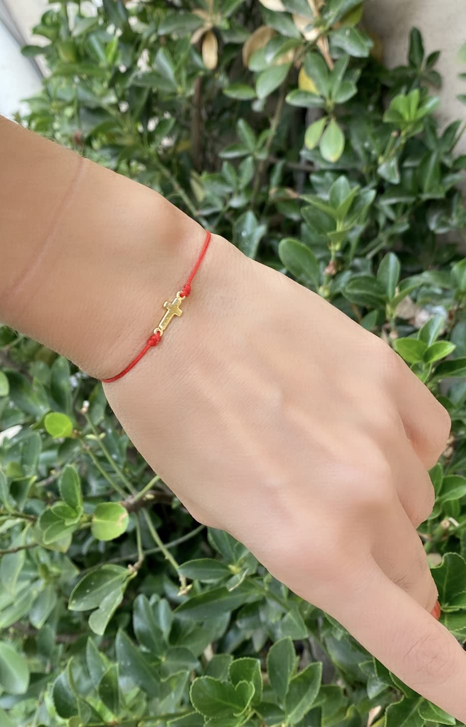 Live Gems | 14K Gold Filled Sideways Cross Red String Bracelet, Red String Cross Charm Bracelet, Summer Jewelry Gift for Her, Birthday Jewelry