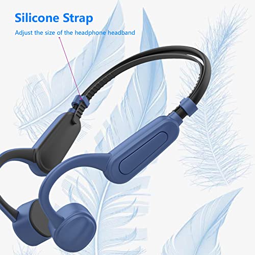 Sudroid Bluetooth Waterproof Headphones Wireless, Bone Conduction Headphones Hi-Fi Stereo Sound Neckband Open Ear Headset for Swimming Cycling Running Gym, Grey