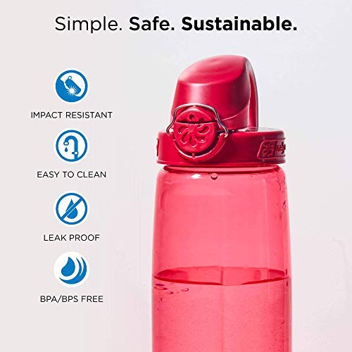 Nalgene Sustain Tritan BPA-Free On The Fly Water Bottle Made with Material Derived from 50% Plastic Waste, 24 OZ, Clear with Sprout