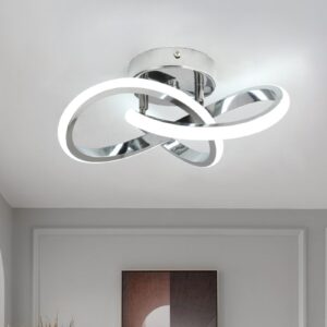 hallway light acrylic modern led ceiling light fixtures cool white 6000k close to ceiling lights for bedroom bathroom kitchen balcony corridor stair aisle lamp curved creative design ceiling lamp