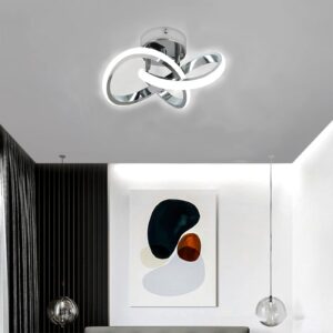 Hallway Light Acrylic Modern LED Ceiling Light Fixtures Cool white 6000K Close to Ceiling Lights for Bedroom Bathroom Kitchen Balcony Corridor Stair Aisle Lamp Curved Creative Design Ceiling lamp