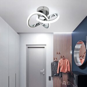 Hallway Light Acrylic Modern LED Ceiling Light Fixtures Cool white 6000K Close to Ceiling Lights for Bedroom Bathroom Kitchen Balcony Corridor Stair Aisle Lamp Curved Creative Design Ceiling lamp