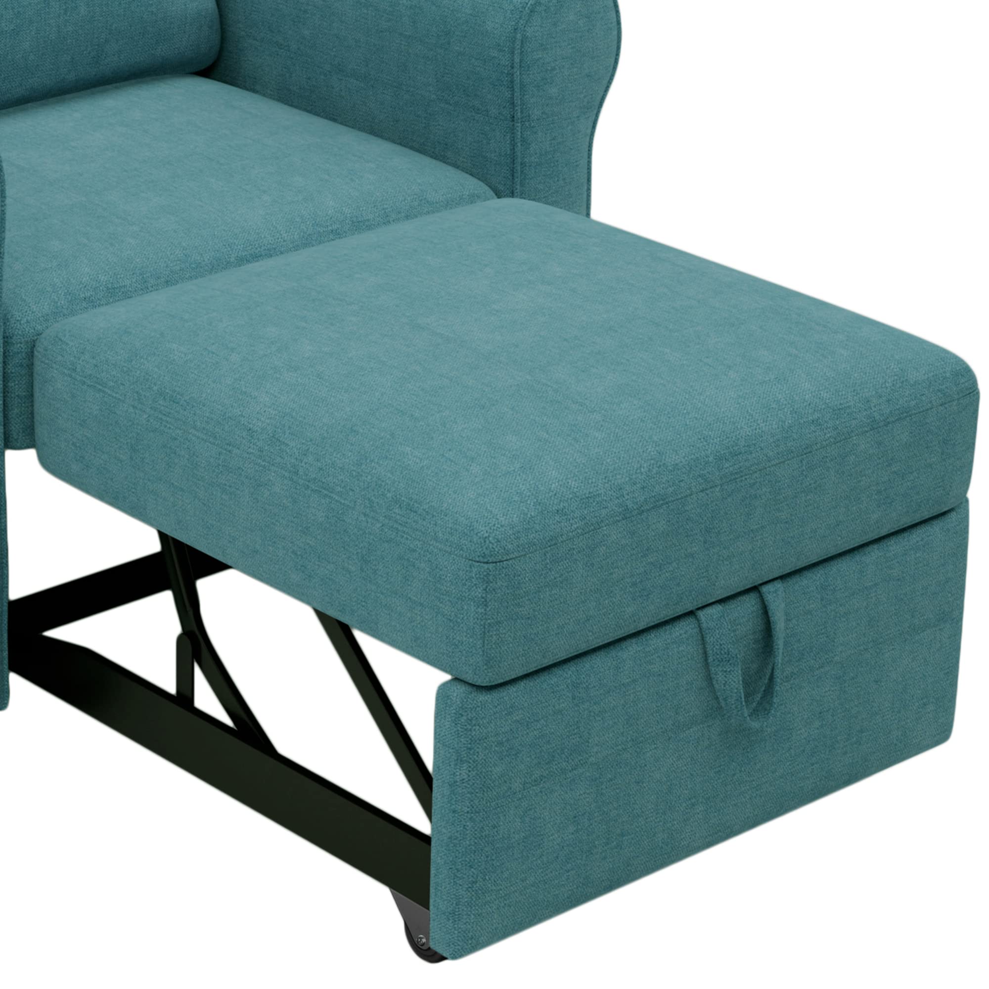 GIA 3 in 1 Convertible Sleeper Sofa Bed,Single Lounge Chair with Adjsutable Backrest for Adults, Set of 1, Teal