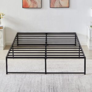 VECELO 14" Metal Platform Bed Frame/Mattress Foundation/No Box Spring Needed (Queen Size)