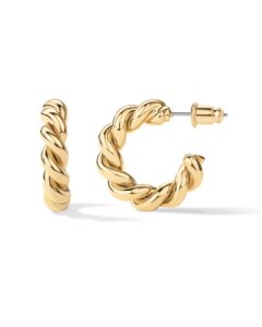 pavoi 14k gold plated twisted rope round hoop earrings in rose gold, white gold and yellow gold (16.00, yellow gold)