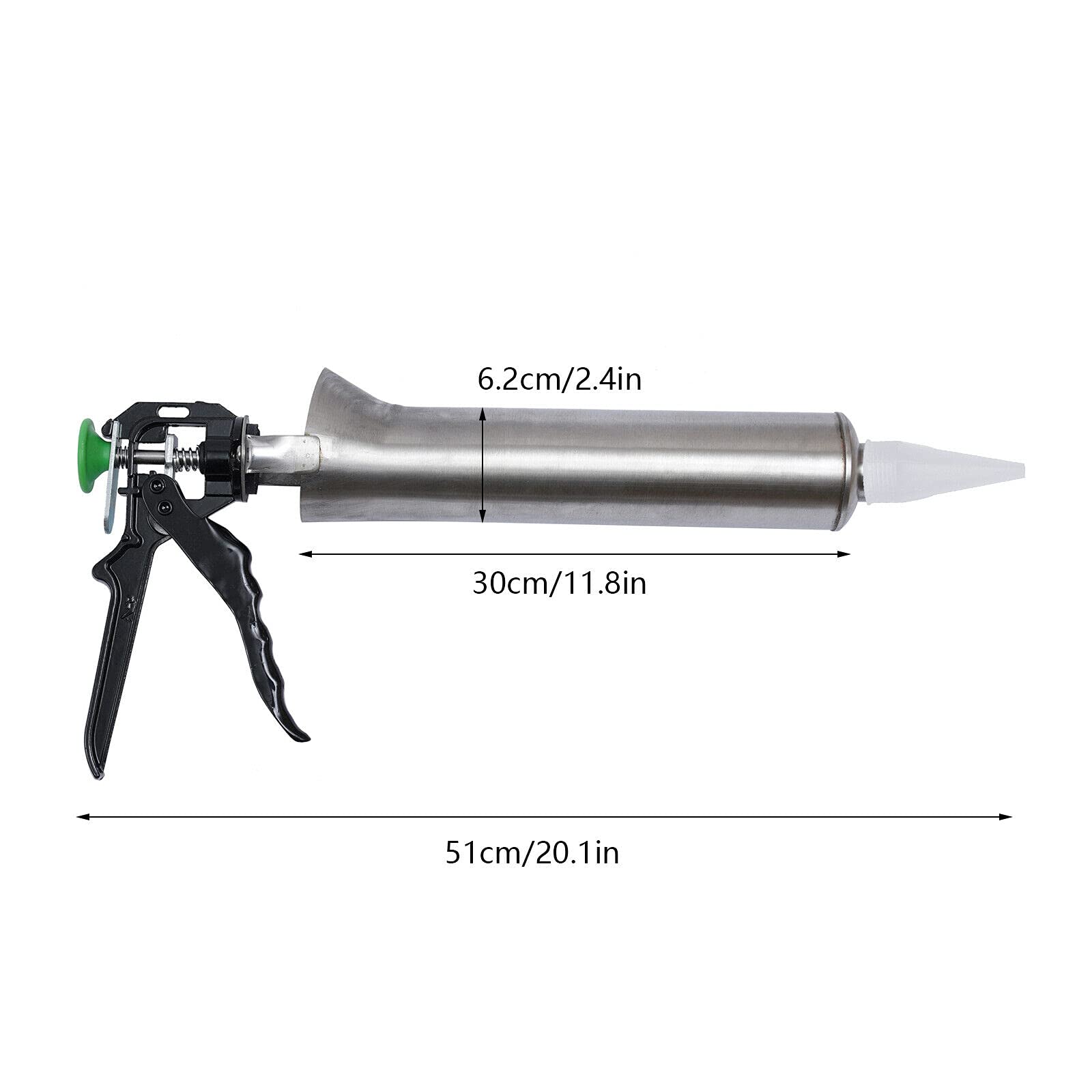 Stainless Steel Hand Caulking Guns, Grouting Tool Cement Grout Mortar Caulk Pointing Grouting Gun, Mortar Pointing Grouting Gun Cement Spray Applicator Tool with Nozzle