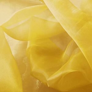 valentina textile inc, sparkle crystal sheer organza fabric shiny for fashion, crafts, decorations 60" wide (5 yard, dk yellow)