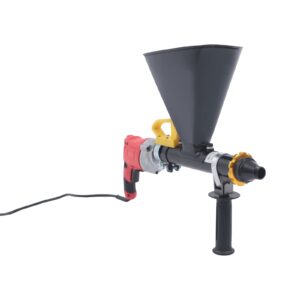 700W Electric Caulking Gun Mortar Pointing Grouting Gun, 110V Cement Mortar Caulking Gun Sprayer Gap Grouting Machine, Brick Tile Grouting Mortar Applicator with Flat & Round Nozzles