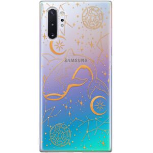 TPU Phone Case Compatible with Samsung A72 A71 5G A70 A51 A50 A32 A21 A11 A12 A13 A14 A01 Clear Lightweight Print Flexible Whale Shark Space Silicone Durable Constellations Stars Shockproof