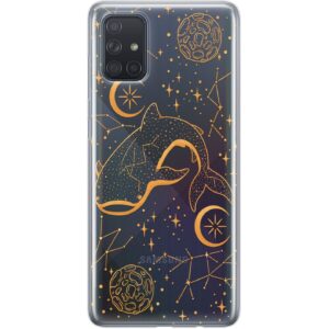 TPU Phone Case Compatible with Samsung A72 A71 5G A70 A51 A50 A32 A21 A11 A12 A13 A14 A01 Clear Lightweight Print Flexible Whale Shark Space Silicone Durable Constellations Stars Shockproof