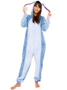 disney eeyore onesie for women | eeyore costume adult | womens fleece pajamas | blue | xx-large