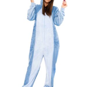 Disney Eeyore Onesie For Women | Eeyore Costume Adult | Womens Fleece Pajamas | Blue | XX-Large