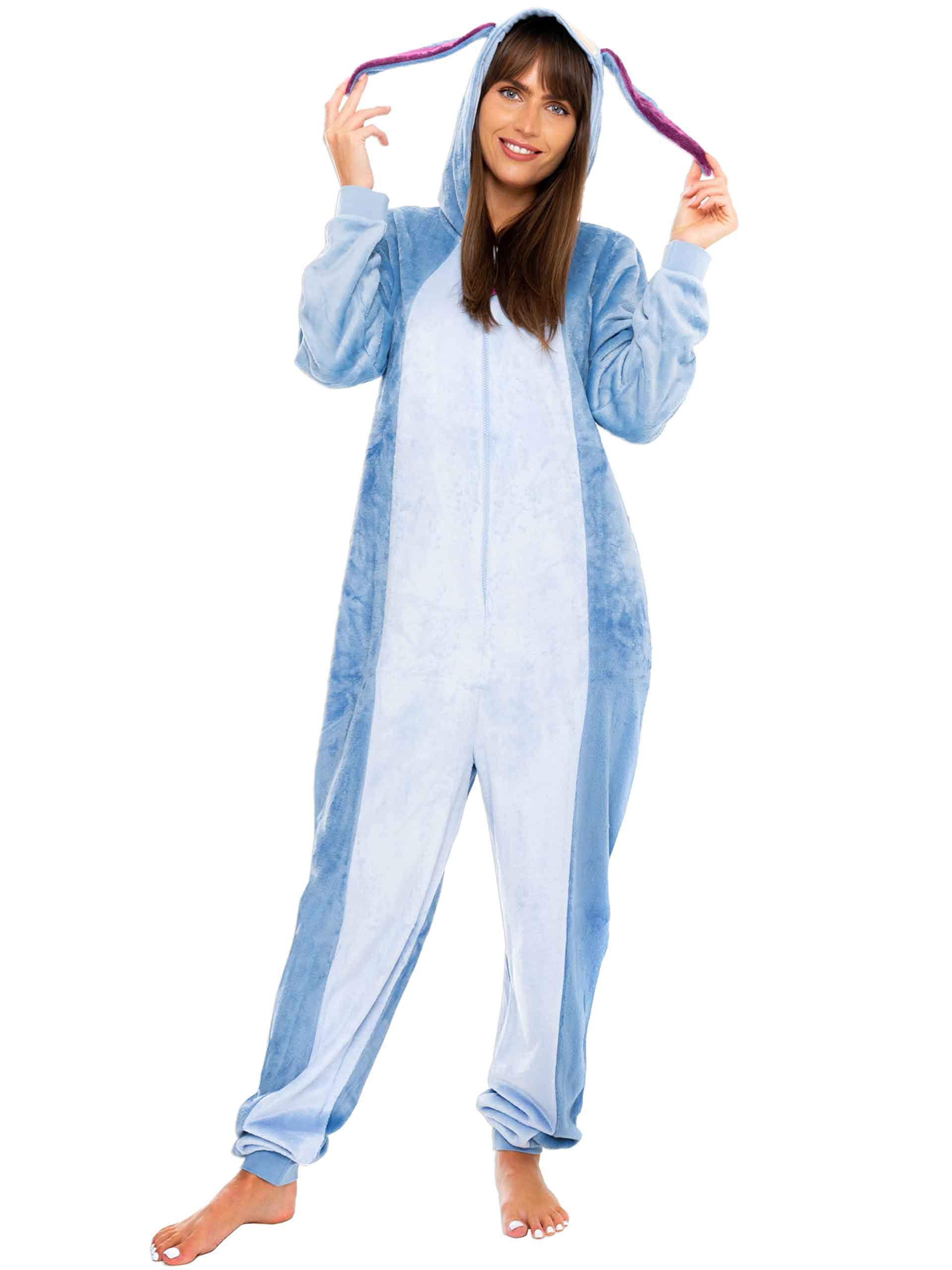 Disney Eeyore Onesie For Women | Eeyore Costume Adult | Womens Fleece Pajamas | Blue | XX-Large