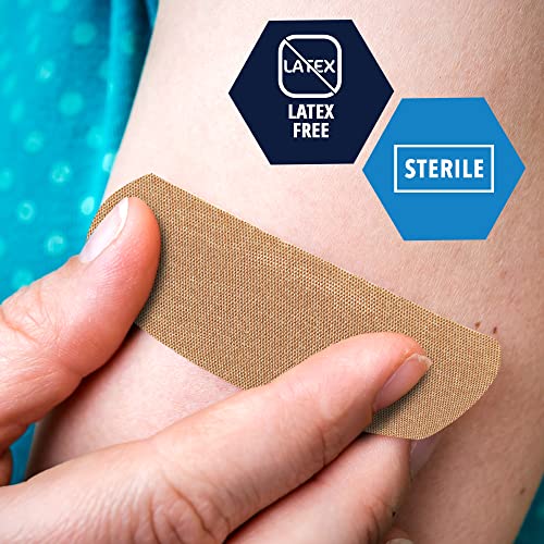 MED PRIDE Sterile Fabric Adhesive Bandages [100 Count]- First Aid Bandages Coated with Hypoallergenic Adhesive & Non-Stick Pad- Latex-Rubber Free Wound Care Bandages- Individual Wrapped- 3/4'' x 3''