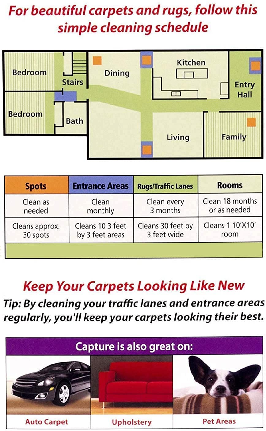 Capture Carpet & Rug Dry Cleaner (2.5lb) & Pre-Mist Soil Release for Carpet Dry Cleaner, Carpet Cleaning Pre Spray (2 Pack) - Bundle